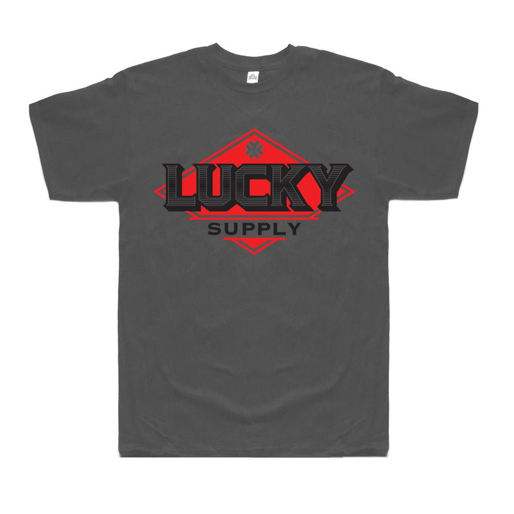 Lucky Supply - New Logo T Shirt Gray Mens Clover Back