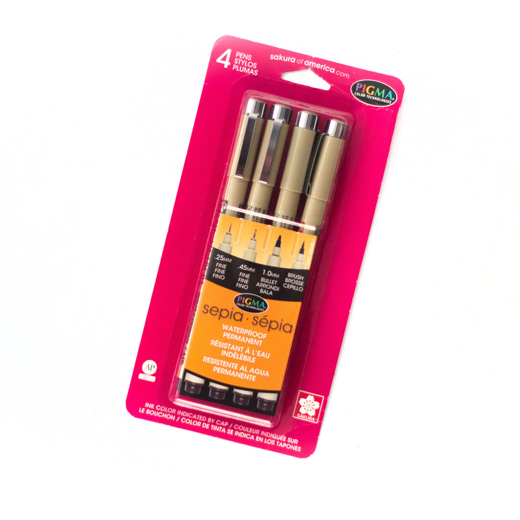 Sepia Pigma Micron 4 Pen Set